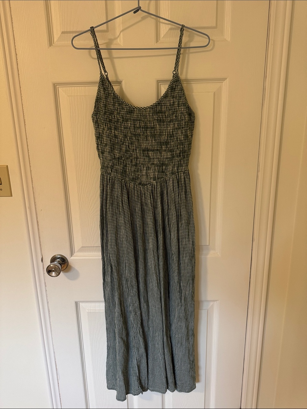 Aerie Gingham Smocked Bodice Dress